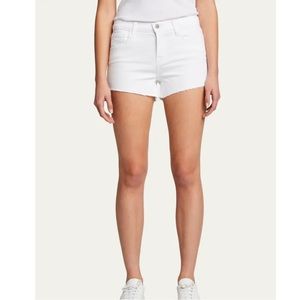 Lagence white mid-rise denim short